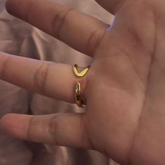 The Abstract Ring in 925 silver plated with yellow 14k gold - Picture 5 of 6